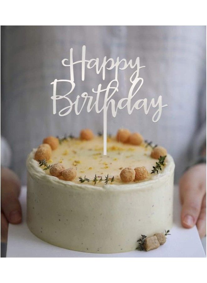وي هابي قطعة علوية لكعكة عيد الميلاد السعيد من الأكريليك عاكسة مثالية للزينة ومستلزمات الحفلات الفضية - Image 5
