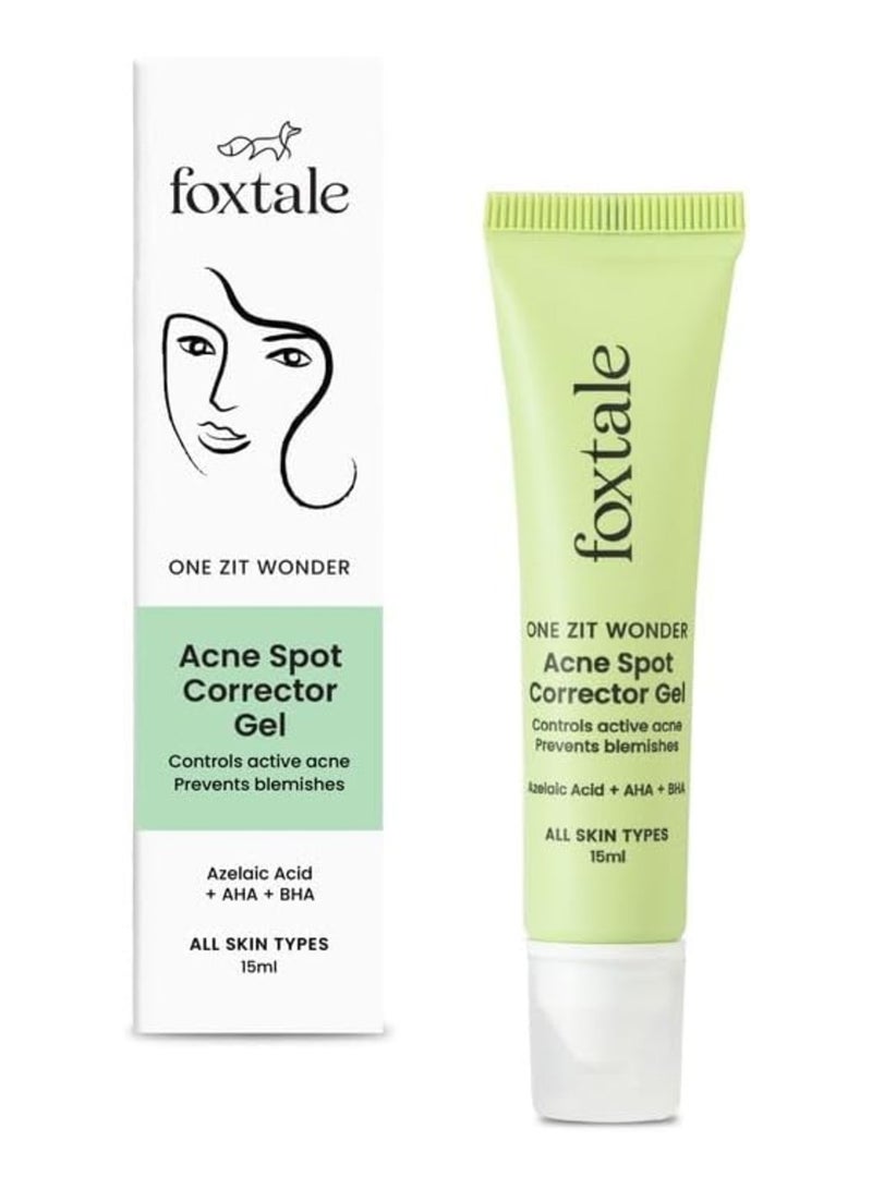 foxtale 2% Salicylic Acid & 3% Glycolic Acid Anti-Acne Gel | Oil-Control, Cooling Formula | Visible shrinkage in pimples overnight | Silicone tip to prevent spread of acne bacteria | Unisex - 15ml  - Image 1