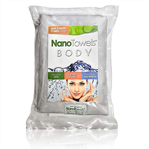 Life Miracle Nano Towels Body Bath & Shower Towel. Huge & Super Absorbent. Wipes Away Dirt, Oil and Cosmetics. Use As Your Sports, Travel, Fitness, Kids, Beauty, Spa Or Salon Luxury Towel. (20 x 40", Grey) - Image 5