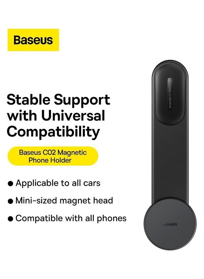 General - Magnetic Phone Holder for Car, MagSafe Dash Mount Compatible with iPhone 15 Pro Max, 15 Pro, 15 Plus, 14/13/12 Series, Tesla Car Bendable Memory Titanium Alloy for All Dashboard, Windshield Black - Image 1