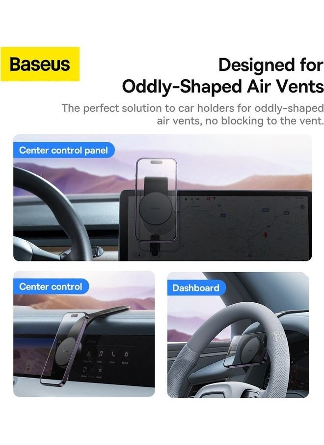 General - Magnetic Phone Holder for Car, MagSafe Dash Mount Compatible with iPhone 15 Pro Max, 15 Pro, 15 Plus, 14/13/12 Series, Tesla Car Bendable Memory Titanium Alloy for All Dashboard, Windshield Black - Image 1
