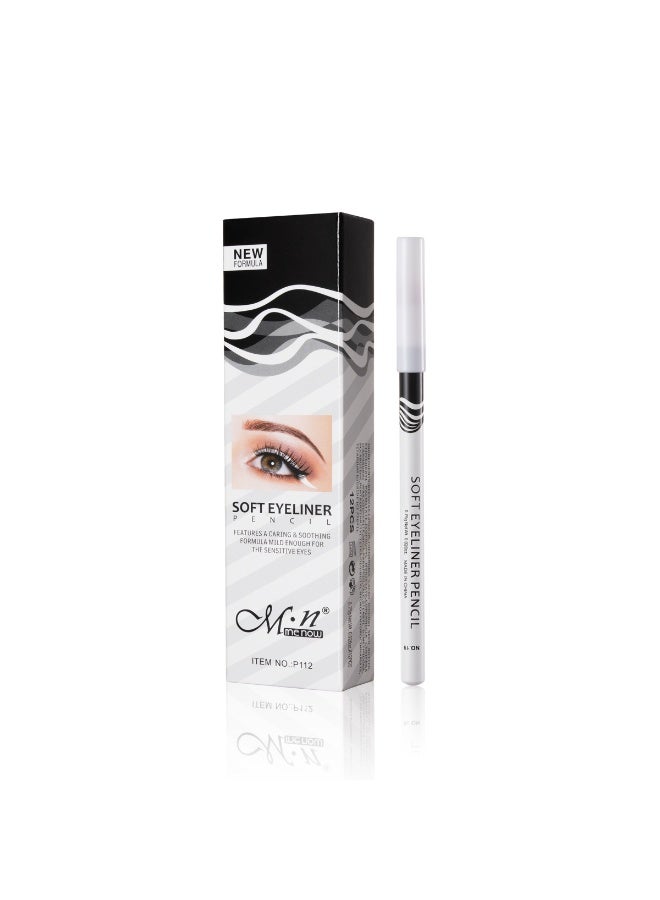 Mn MENOW MN  Menow  12 Pc Soft Eye Liner Pencil  White  Colour - Image 1