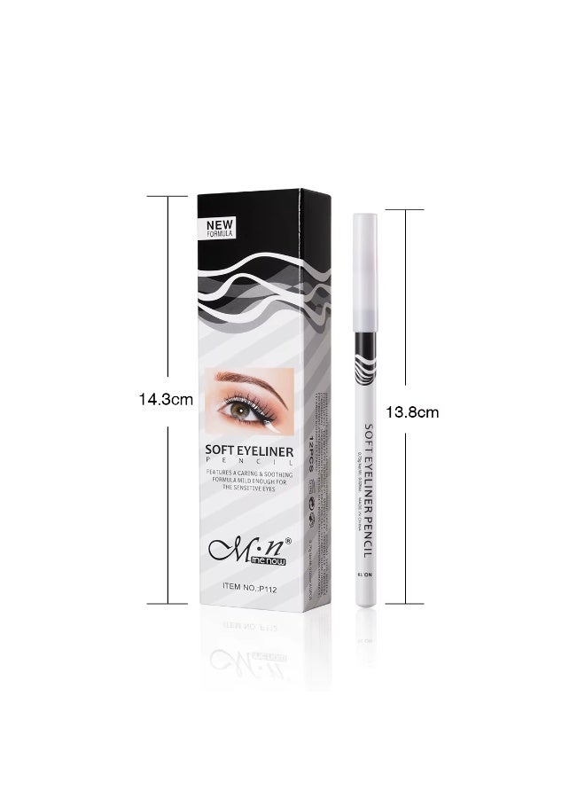 Mn MENOW MN  Menow  12 Pc Soft Eye Liner Pencil  White  Colour - Image 3