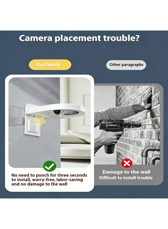 Closeli 3 Pack Camera Wall Mount Bracket, Floating Shelf Holder, Storage Shelf Bracket, Security Camera Base Stand, No Drill Wall Mount, Easy Installation, Compatible with Cameras, Baby Monitors and Speakers - Image 3