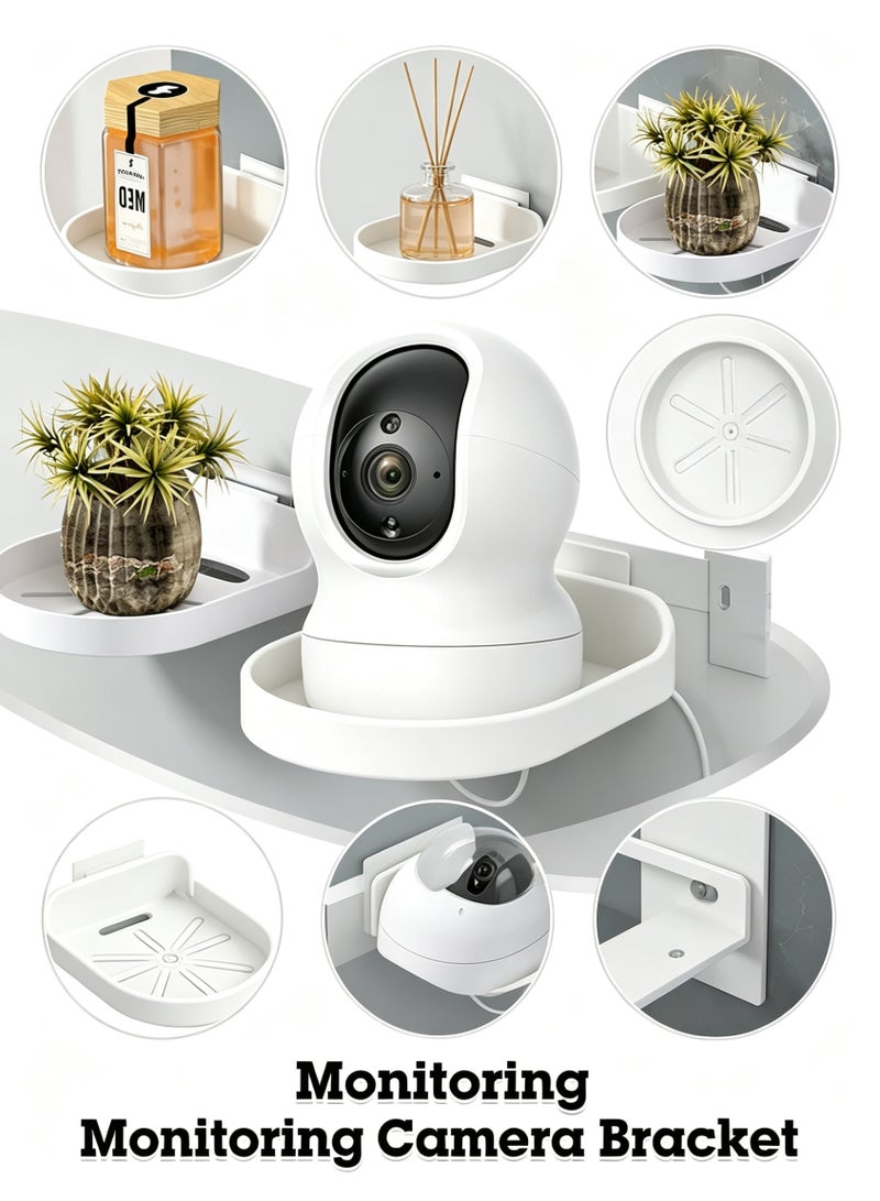 Closeli 3 Pack Camera Wall Mount Bracket, Floating Shelf Holder, Storage Shelf Bracket, Security Camera Base Stand, No Drill Wall Mount, Easy Installation, Compatible with Cameras, Baby Monitors and Speakers - Image 5