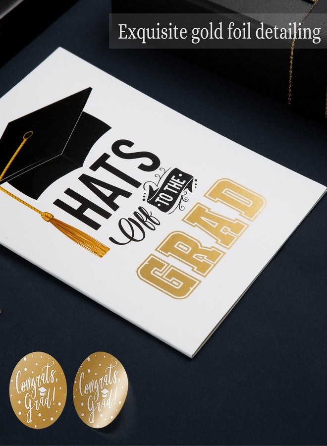 Paper Play Elegant Graduation Card (Hats Off to the Grad), 5x7 Inches with Gold Foil Detailing and Kraft Envelope - Congratulations Card, Suitable for High School, College, University Graduations - Image 5