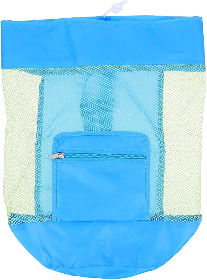 حقيبة تخزين ألعاب الشاطيء الشبكية الزرقاء حقيبة ظهر خفيفة الوزن بسحب للخيوط للسفر والهواء الطلق - Image 1