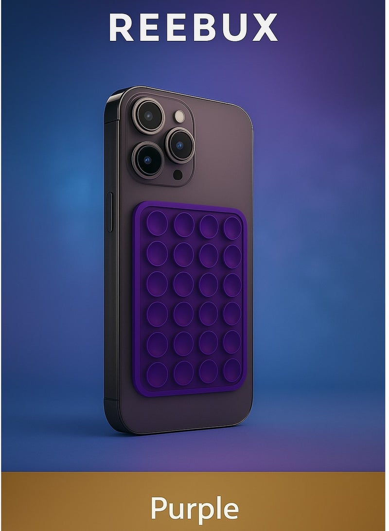 Reebux Suction Phone Case Mount, Silicone Phone Suction Grip Compatible with iPhone and Android Cases, Anti-Slip Hands-Free Mobile Accessory Holder, Sticky Phone Grip for Tiktok Videos and Selfies - Image 1