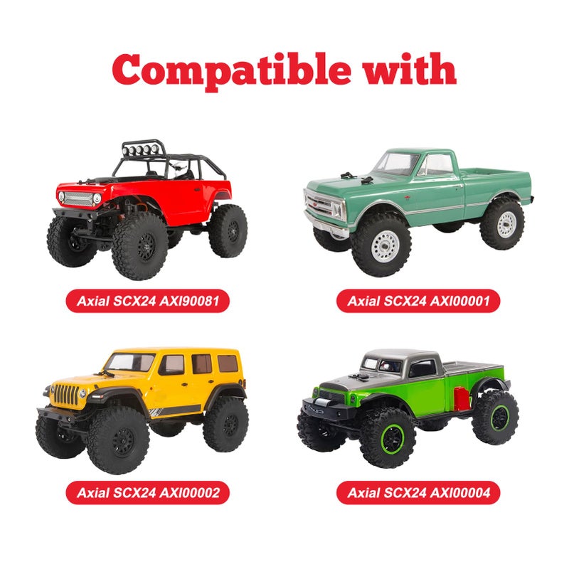 Hobbypark 1.0 Beadlock Wheels and Tires 4Pcs Metal Micro Crawler Tires with Extended Wheel Spacers Offsets for 1/24 RC Crawler Car Axial SCX24 90081 Deadbolt Truck - Image 2