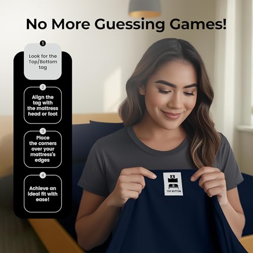 Utopia Bedding King Fitted Sheet - Bottom Sheet - Deep Pocket - Soft Microfiber - Shrinkage and Fade Resistant - Easy Care -1 Fitted Sheet Only (Navy) - Image 5