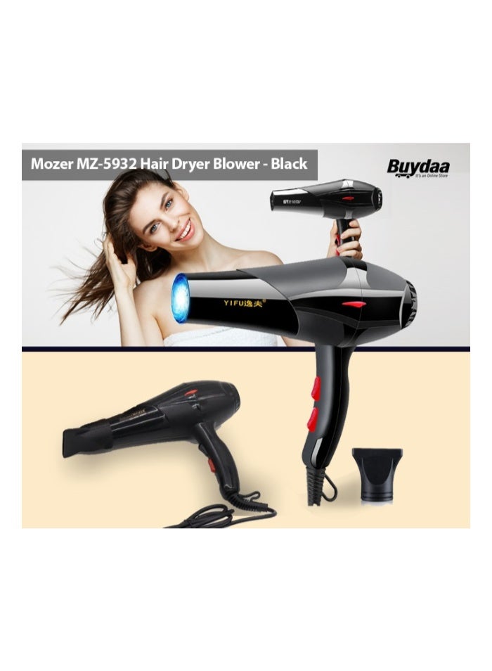 Hair Dryer Blower – Black, Powerful Hot & Cold Air Professional Styling Dryer - Image 2