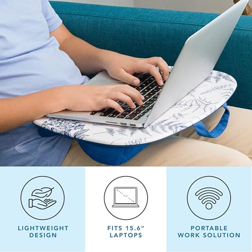LAPGEAR MyStyle Portable Lap Desk with Cushion - Blue Garden - Fits up to 15.6 Inch Laptops - Style No. 45302 - Image 2