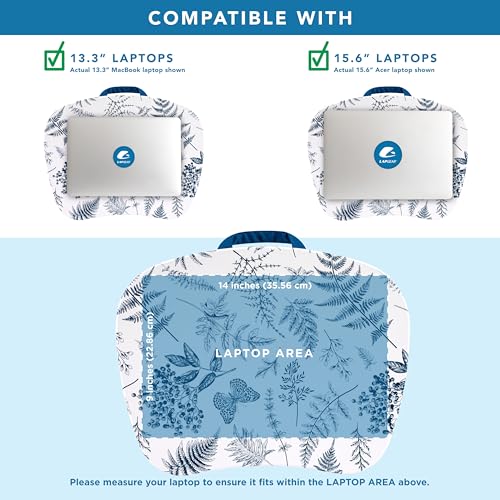 LAPGEAR MyStyle Portable Lap Desk with Cushion - Blue Garden - Fits up to 15.6 Inch Laptops - Style No. 45302 - Image 3