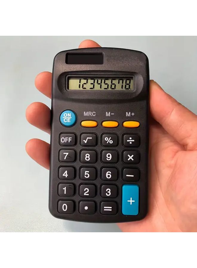 Black Portable Calculator 8 Digit Large Display Solar Dual Power Compact Travel Office - Image 5