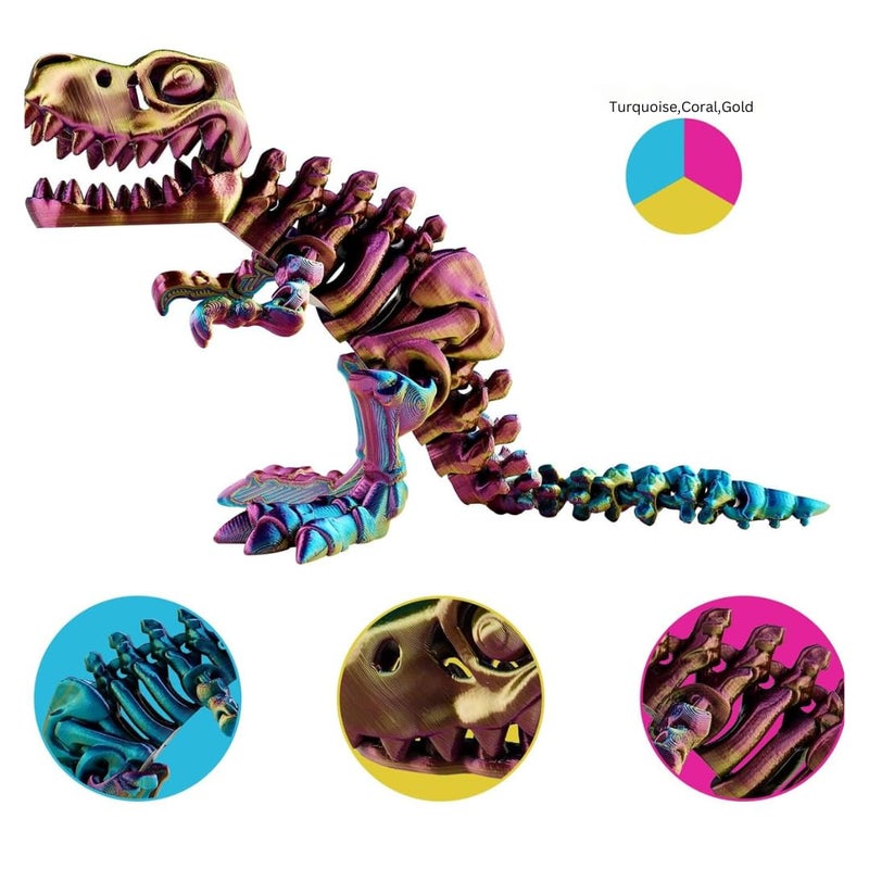 Protomont TECHNOLOGIES خيوط فيلامونت PLA الحريرية 1.75 مم، خيوط طابعة ثلاثية الأبعاد، خيوط حريرية لامعة 1.75 PLA، 1 كجم (2.2 رطل) / بكرة (حرير تري توركواز، ذهب، مرجان) - Image 3