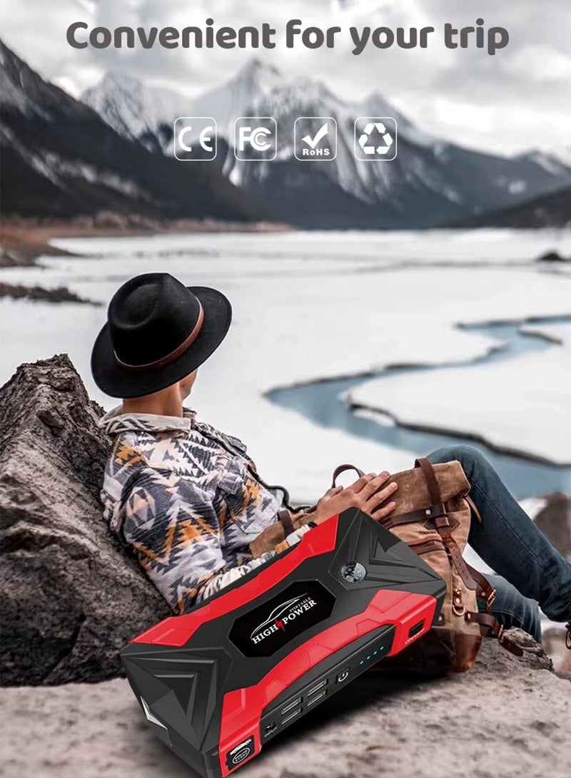 AGD Portable Car Jump Starter with Air Pump, Emergency LED Light, and Multiple Functions – Ideal for Road Trips - Image 3