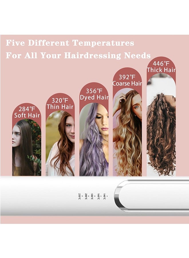 Generic 2-in-1Hair Straightener & Curler, Titanium Flat Iron with Adjustable Temp, 30s Fast Heat Straightening Iron for Hair, Fast Heating for All Hair Types, Gift for Women Girls, White  - Image 3