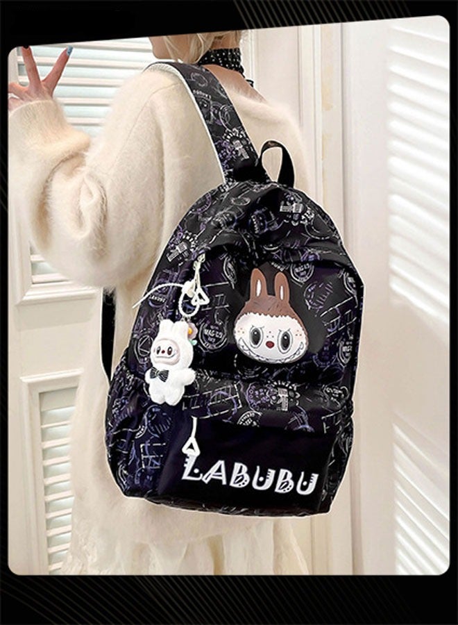 New Style Labubu Cartoon Lovely School Bag  Large Capacity Shoulder Backpack Wear-resistant Student Backpack with Adjustable Straps for Primary Middle School Students - Image 2