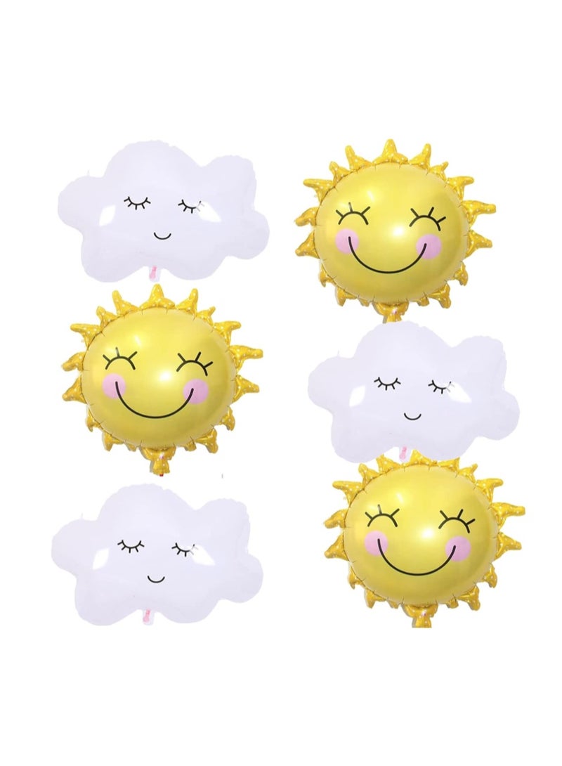 Large Cloud and Sun Balloons Set - 29 Inch, Pack of 5 | Sun Foil Balloon | Sunshine Balloons for Summer Party Decorations, Sunshine Party Decorations, Baby Shower Decoration