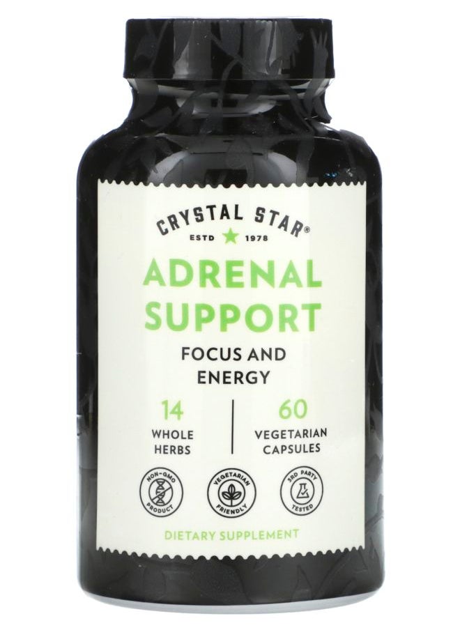 Crystal Star Adrenal Support 60 Vegetarian Capsules 