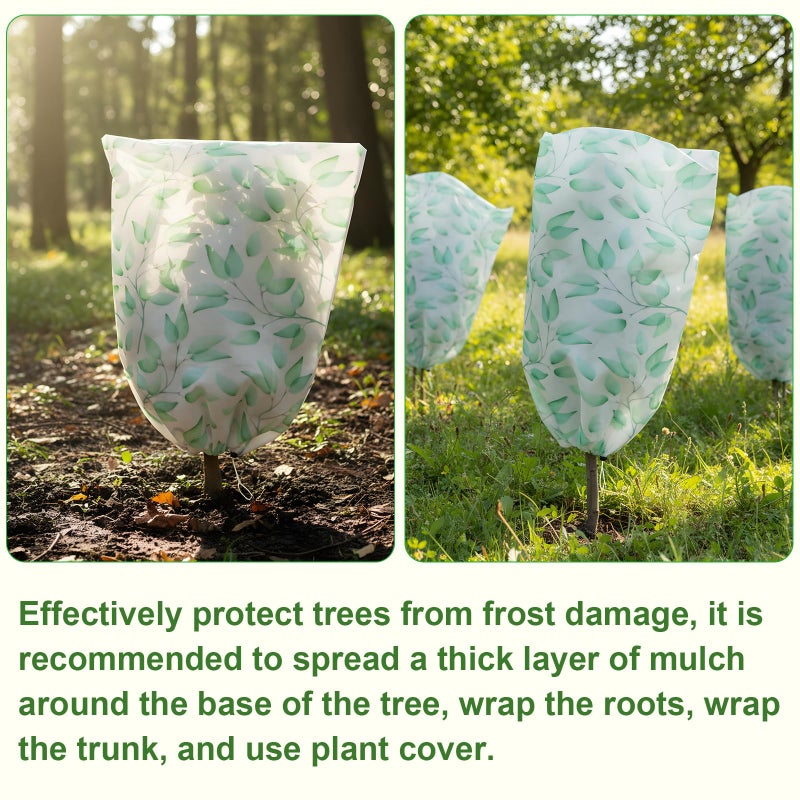 GliCraft 4 Pack Plant Covers Freeze Protection Winter Frost Covers with Zipper Drawstring Reusable Frost Cloth for Outdoor Winter Weather Shrubs Trees Jacket (31" X 40") - Image 4
