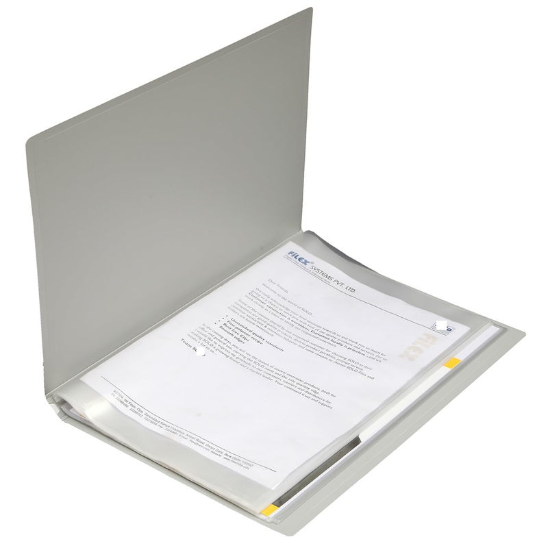 VAVIA Display File,Clear Leaves A4 Size Papers,40 Folders, Plastic (40 Pocket Grey A4) - Image 2