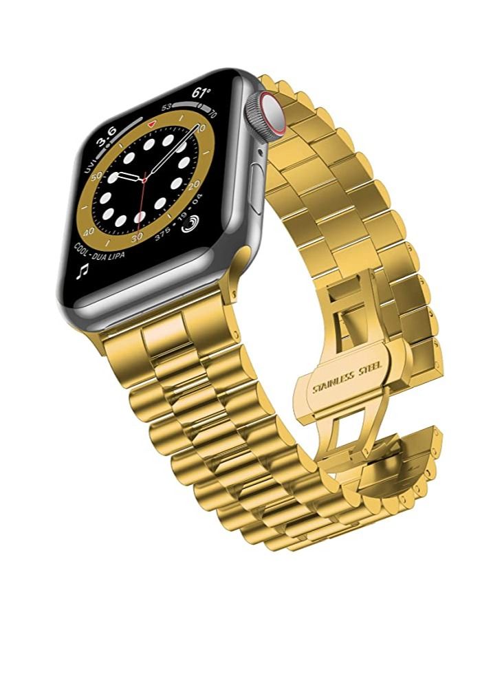 Replacement Band Compatible with Apple Watch 41mm / 40mm / 38mm, Stainless Steel Solid Strap Metal Bracelet for Apple Watch Series 7/6/5/4/3/2/SE - Image 1