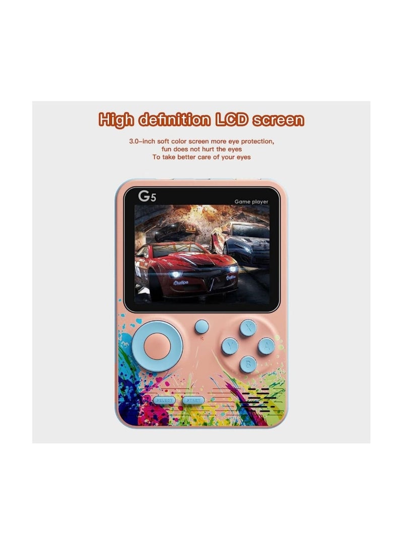 GAME G5 3.0 Inch Full-color Screen Handheld Game Console With 500 Retro Game Portable Game Consoles 1000mAh Rechargeable Battery (multi colour) - Image 4