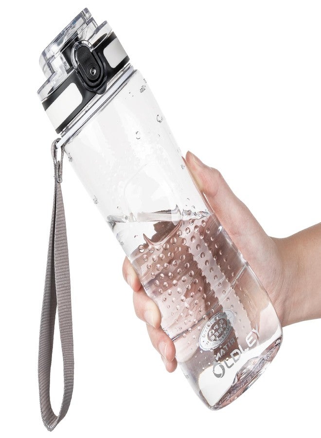 OLDLEY 25 oz Water Bottle, Motivational Water Bottle with Time Marker, Sports Water Bottle With Strap, Leakproof & BPA Free Large Water Bottles for School, Gym, Travel, Outdoor, Tritan,Transparent - Image 1