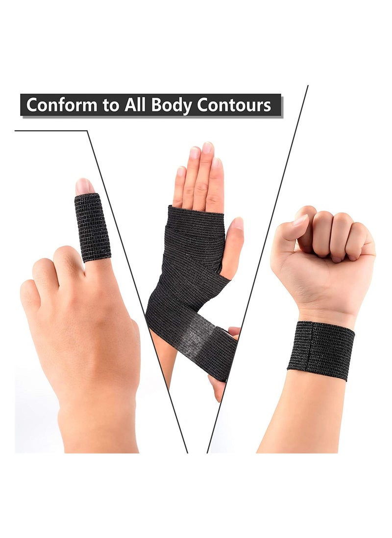 Generic 12 Self Adhesive Bandage 2" X 5 Yards, Sports Wrap Tape, Breathable Wound Tape, Bandage Wrap for Wrist, Ankle, Black  - Image 3
