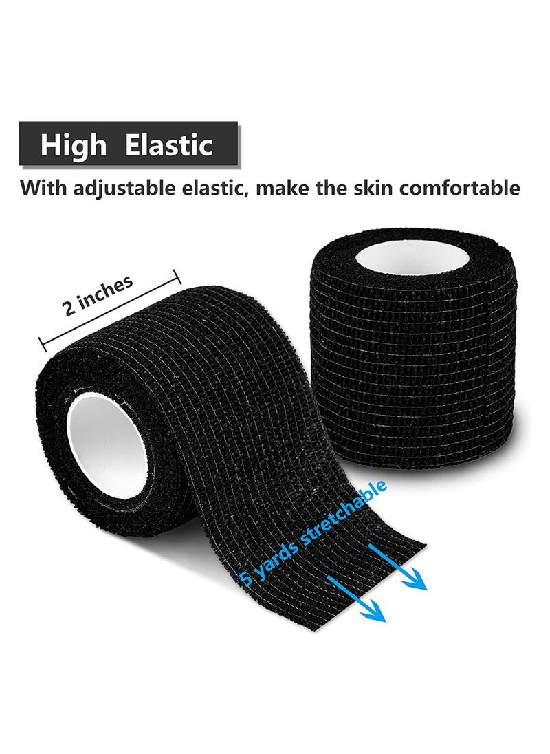 Generic 12 Self Adhesive Bandage 2" X 5 Yards, Sports Wrap Tape, Breathable Wound Tape, Bandage Wrap for Wrist, Ankle, Black  - Image 5