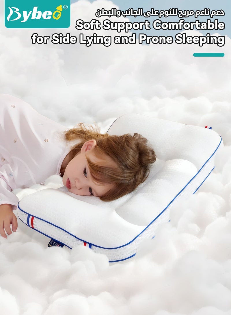 Bybeo Toddler Pillow for Sleeping, Kids Pillows with Ergonomic Spine-Protective Design, Toddler Head Support Pillow, Baby Nursing Sleeping Pillows, for 1-4 Years Children Boys and Girls, Cooling Fabric - Image 4