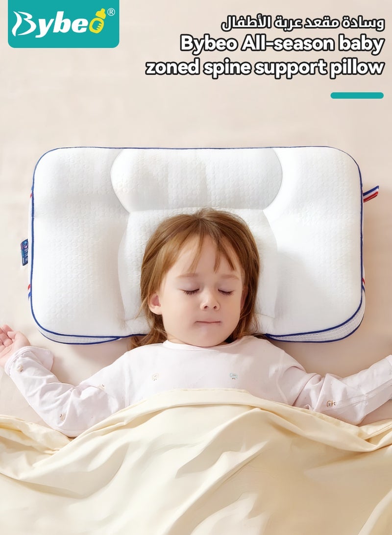 Bybeo Toddler Pillow for Sleeping, Kids Pillows with Ergonomic Spine-Protective Design, Toddler Head Support Pillow, Baby Nursing Sleeping Pillows, for 1-4 Years Children Boys and Girls, Cooling Fabric - Image 2