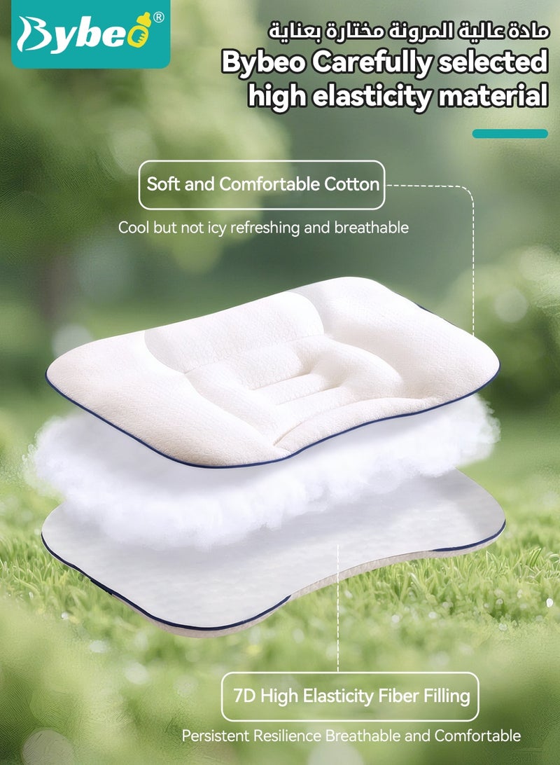 Bybeo Toddler Pillow for Sleeping, Kids Pillows with Ergonomic Spine-Protective Design, Toddler Head Support Pillow, Baby Nursing Sleeping Pillows, for 1-4 Years Children Boys and Girls, Cooling Fabric - Image 3
