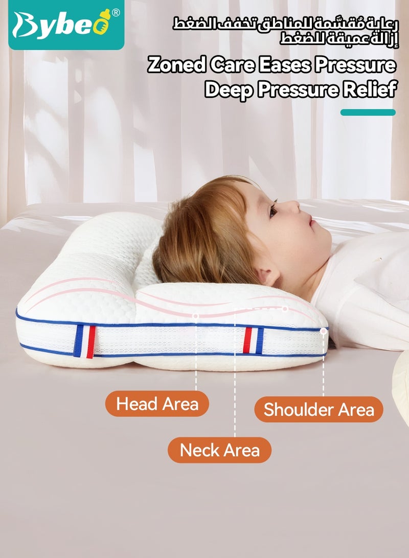 Bybeo Toddler Pillow for Sleeping, Kids Pillows with Ergonomic Spine-Protective Design, Toddler Head Support Pillow, Baby Nursing Sleeping Pillows, for 1-4 Years Children Boys and Girls, Cooling Fabric - Image 5