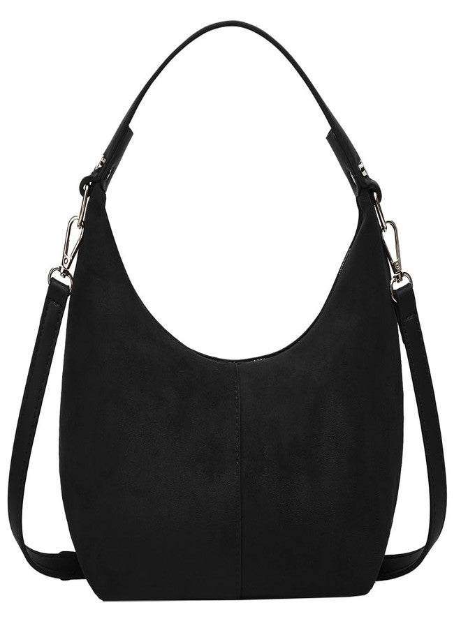 Bagkeak Slouchy Suede Shoulder Bags For Women Retro Crossbody Bag Tote Bag Satchel Bag Winter Work Purses Crescent Bag Handbag Fall - Image 1