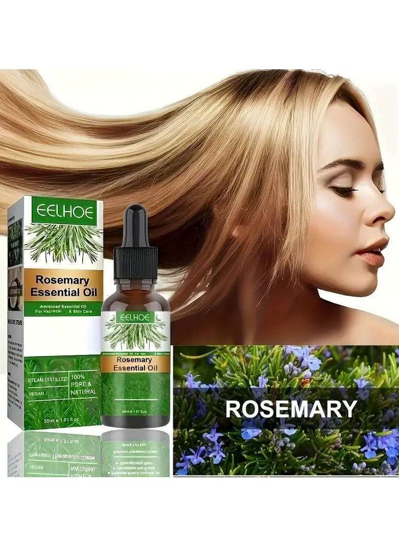 EELHOE - Eelhoe Rosemary Hair Growth Essential Oil Anti Hair Loss Fast Regrowth Essence Aromatherapy Repair Damaged Frizzy Thinning Scalp Hair-restorer Dense Hair Growth Serum（30ml - Image 1