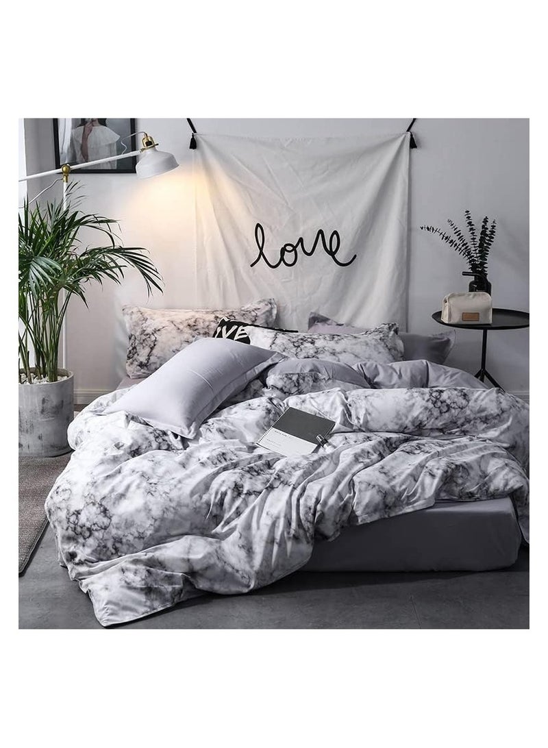 MOON HOME King/Queen/Single size Soft and Breathable Microfiber Hypoallergenic Beautiful Design Duvet Cover Set ,set includes 1 Comforter Cover, 1 Fitted Bedsheet, 4 Pillowcases  - Image 2