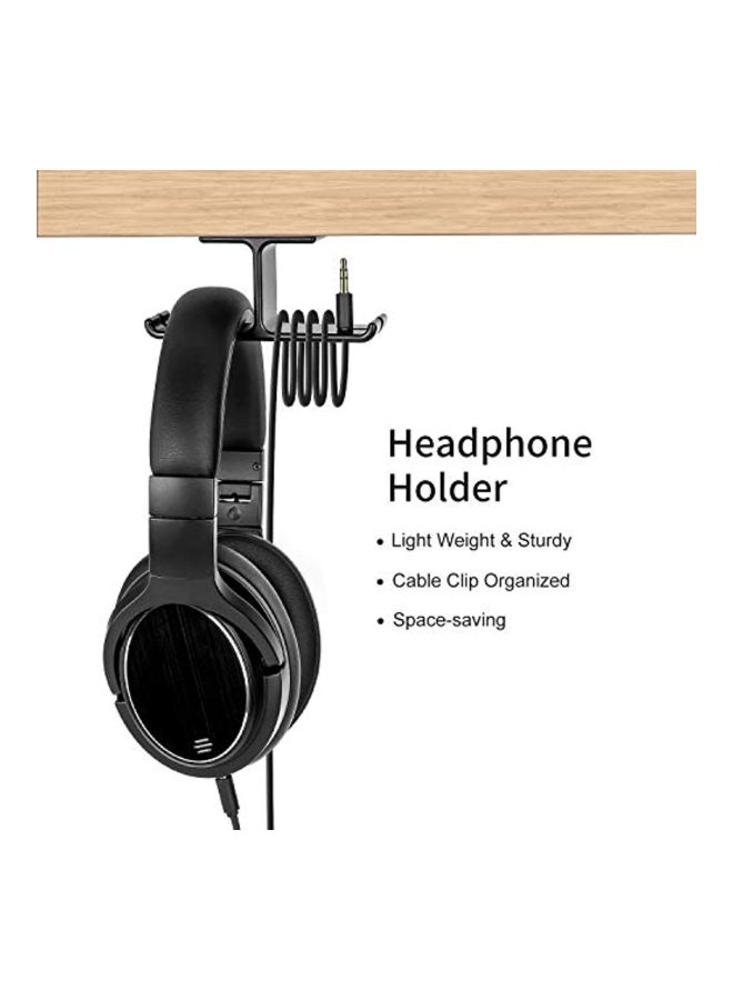 Headphone Hanger Holder Black  - Image 4
