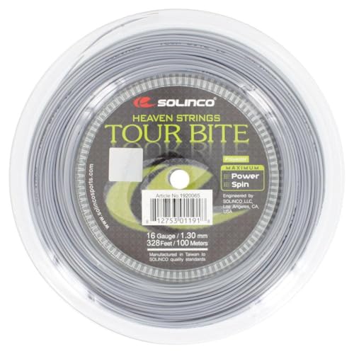 Solinco Tour Bite Co-Polyester Tennis String Mini Reel 328 ft / 100 m – Extreme Power, Spin & Control – Shaped Monofilament, Durable High-Performance Polyester 17 - Image 1