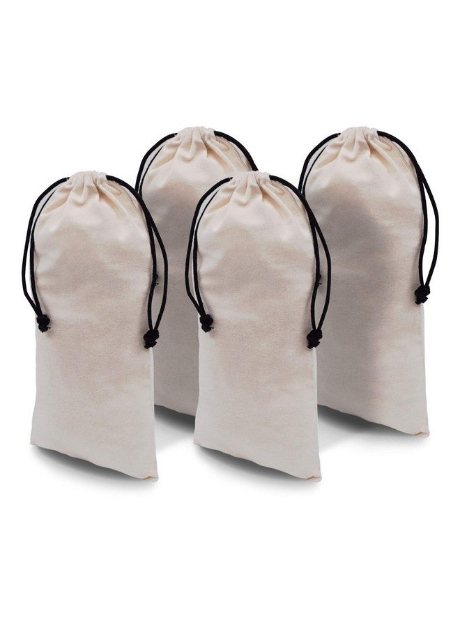 ZENPAC 4-Pack Shoe Dust Bag - 8 x 17‚Äù 100% Cotton Flannel Pouch with Drawstring Closure, Washable, Breathable Duster Bag for Travel, Closet Storage and Luggage - Image 1