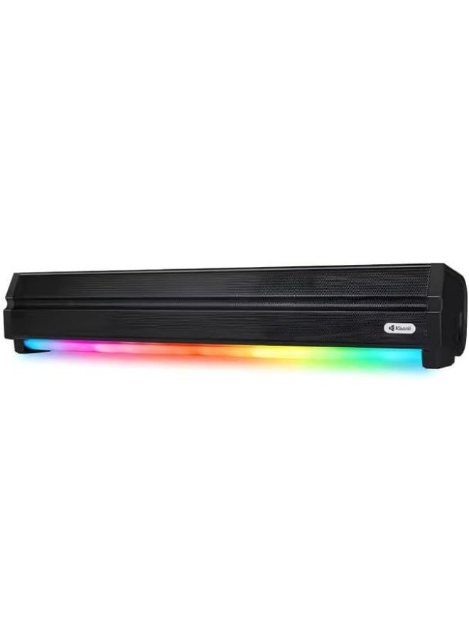 Kisonli مكبر صوت LED-802 RGB، 5 واط خرج صوت، 5 ساعات بطارية، شحن نوع-C - أسود - Image 1