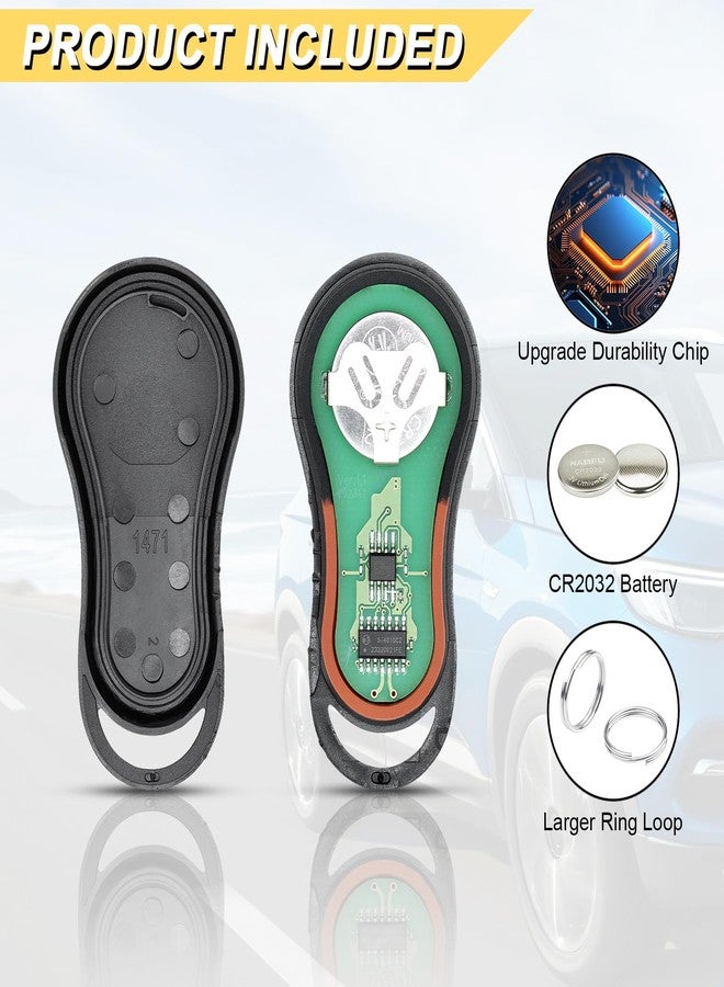 Vurkcy Key Fob Replacement for Dodge Ram 1500 2500 3500 2002-2005, Dakota 2001-2004, Durango 2001-2003, Grand Caravan/Chrysler/Plymouth Prowler, GQ43VT17T, 04686481, 2Pcs - Image 5