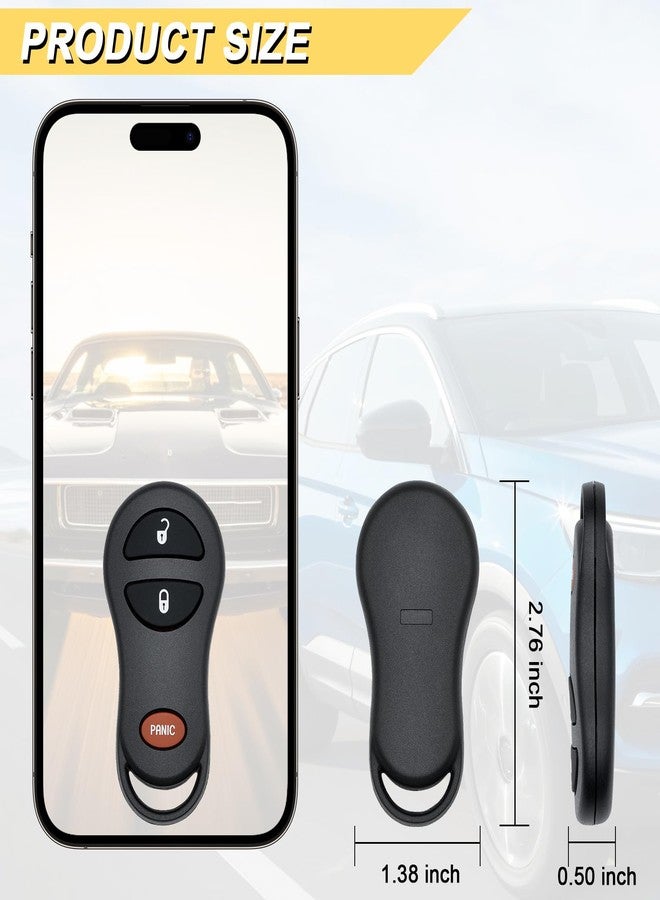 Vurkcy Key Fob Replacement for Dodge Ram 1500 2500 3500 2002-2005, Dakota 2001-2004, Durango 2001-2003, Grand Caravan/Chrysler/Plymouth Prowler, GQ43VT17T, 04686481, 2Pcs - Image 4