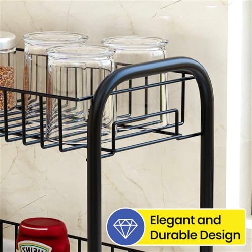WonderStand MIRA | 2-Tier Metal Home/Kitchen Countertop Spice Rack Container Organizer (Black) - Image 5
