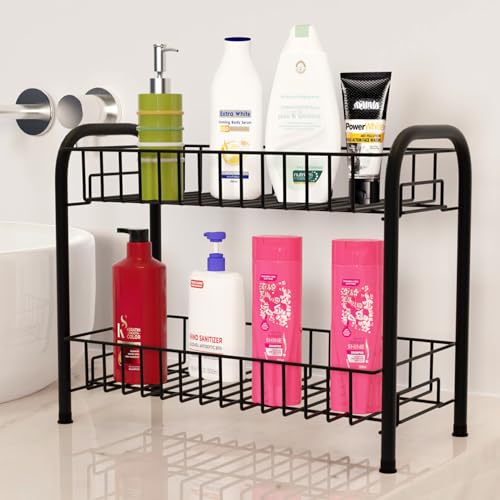 WonderStand MIRA | 2-Tier Metal Home/Kitchen Countertop Spice Rack Container Organizer (Black) - Image 1