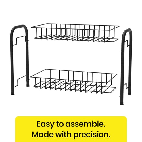WonderStand MIRA | 2-Tier Metal Home/Kitchen Countertop Spice Rack Container Organizer (Black) - Image 4