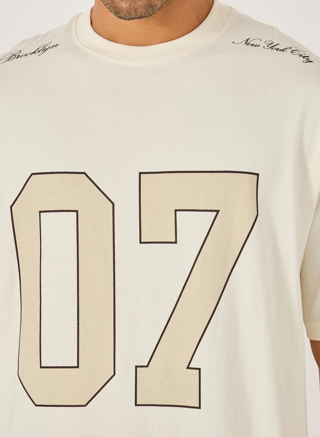 Styli Varsity Printed Jersey Oversized T-Shirt  - Image 3
