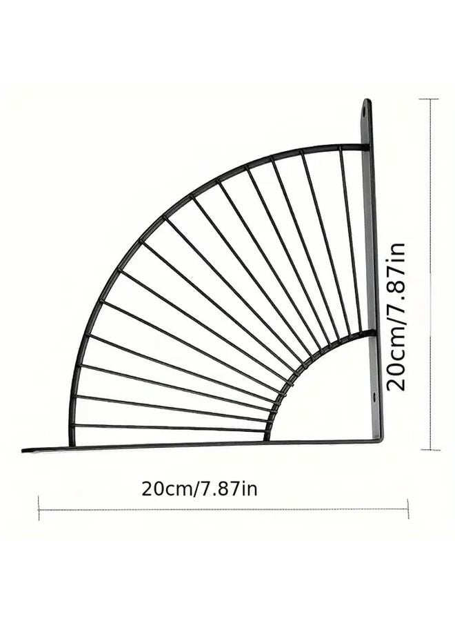 Golden 2 Piece Set Heavy Duty Metal Corner Brackets Triangle Wall Supports DIY Shelves - Image 4