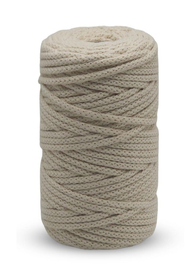 BOBBINY | Knitted Macrame Cotton Like Cord Dori Thread for Macrame DIY and Other Projects (Off White, 3mm, 100 Meter) - Image 2